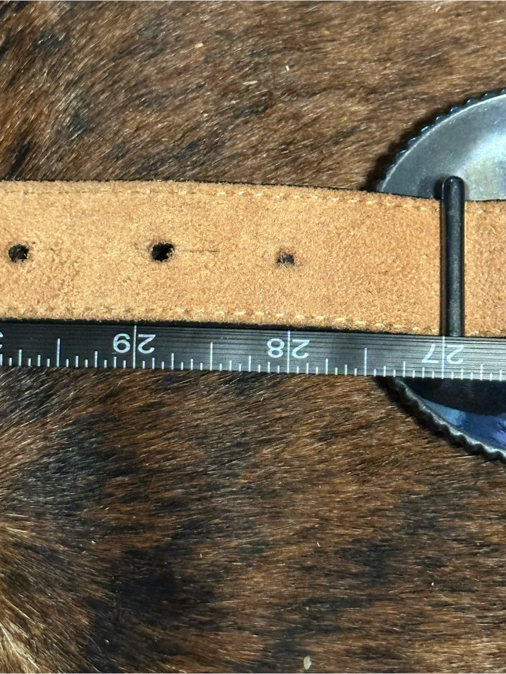 Vintage Tony Lama Women's Black Ostrich Leather Rhinestone Concho Belt - Picture 11 of 12